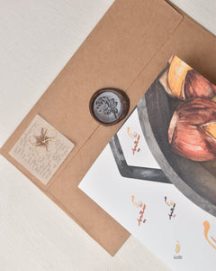 #86 Castana | New Year | Chestnut | Arab Culture | Arabic Calligraphy | راس السنة | كستناء | شتاء | Winter Card
