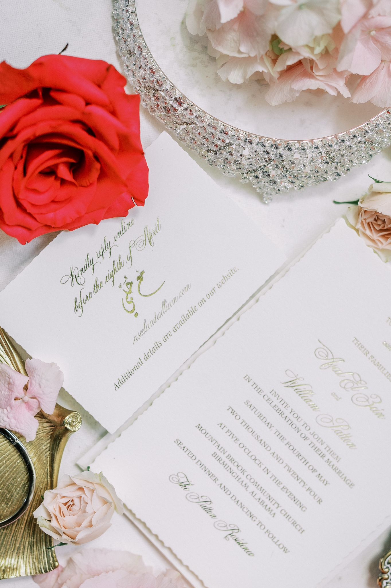 Eternal Elegance | Gold Foil on White Cotton Invitations |