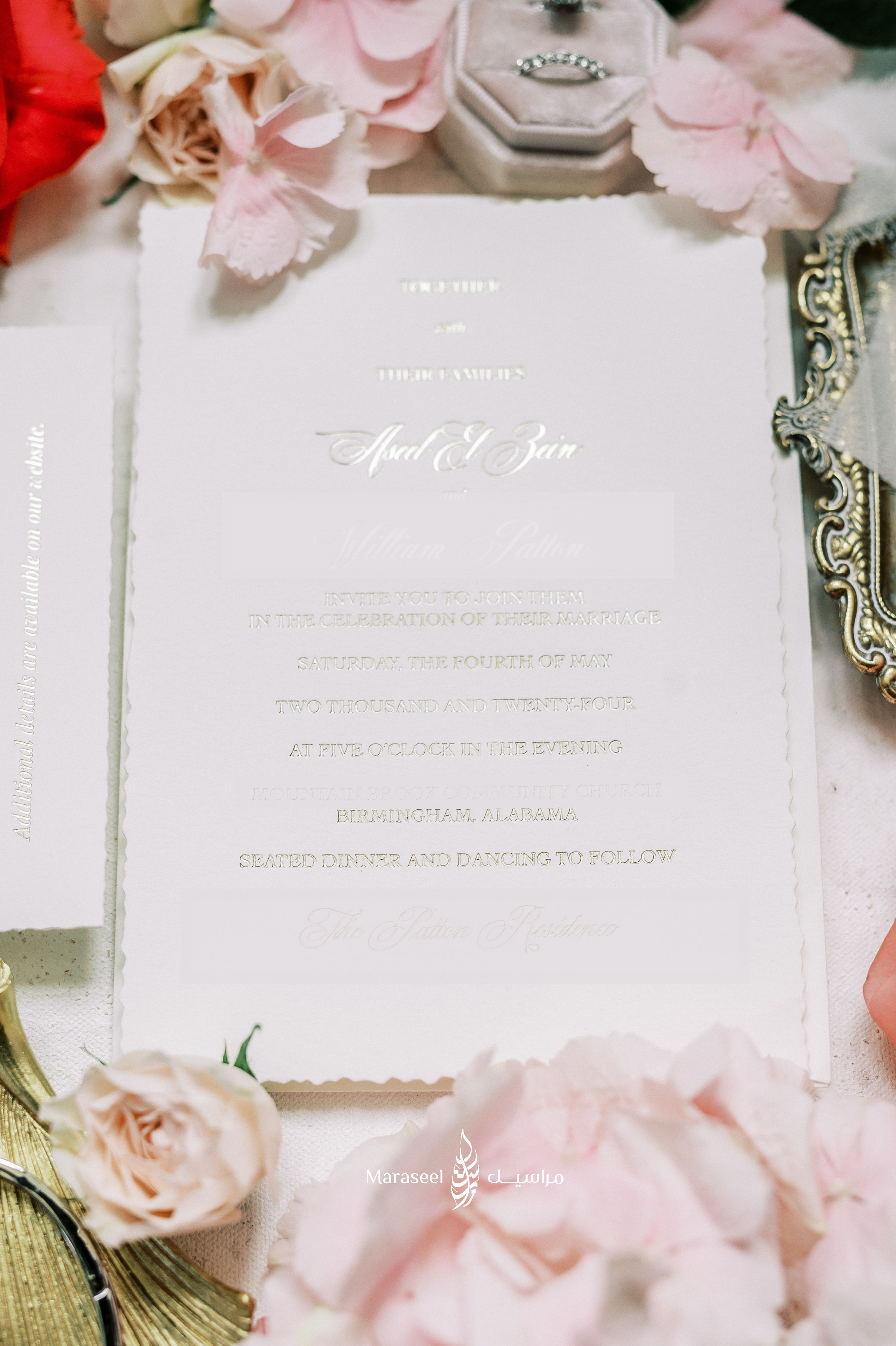 Eternal Elegance | Gold Foil on White Cotton Invitations |