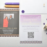 Load image into Gallery viewer, African Theme Wedding Celebration Invitation | Gold Foil | Double Sided | Image on Invitation | Save the Date
