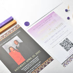 Load image into Gallery viewer, African Theme Wedding Celebration Invitation | Gold Foil | Double Sided | Image on Invitation | Save the Date

