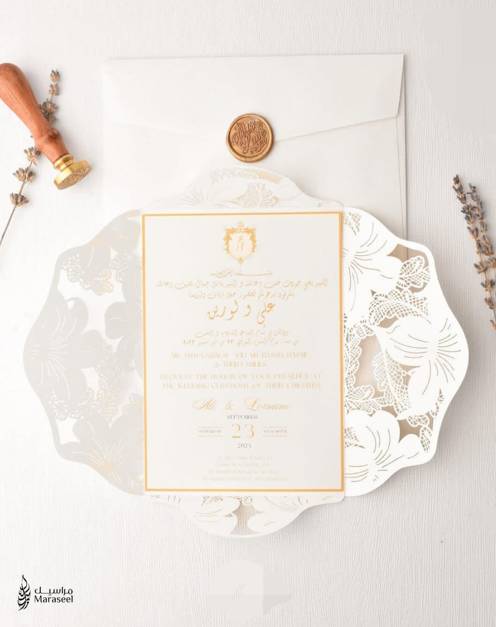 Lili Lace Jacket |Gold &Invory |Wax Seal | Custom Crest |