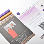 Load image into Gallery viewer, African Theme Wedding Celebration Invitation | Gold Foil | Double Sided | Image on Invitation | Save the Date
