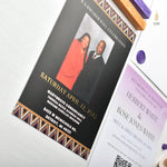 Load image into Gallery viewer, African Theme Wedding Celebration Invitation | Gold Foil | Double Sided | Image on Invitation | Save the Date
