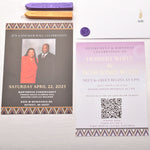 Load image into Gallery viewer, African Theme Wedding Celebration Invitation | Gold Foil | Double Sided | Image on Invitation | Save the Date
