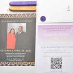 Load image into Gallery viewer, African Theme Wedding Celebration Invitation | Gold Foil | Double Sided | Image on Invitation | Save the Date
