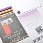 Load image into Gallery viewer, African Theme Wedding Celebration Invitation | Gold Foil | Double Sided | Image on Invitation | Save the Date
